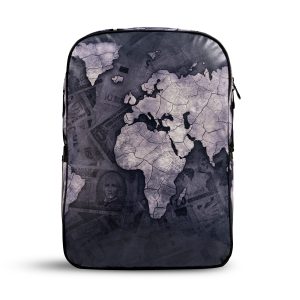 کیف کوله پشتی چرم نقشه جهان-کوله نقشه جهان-World Map Back Pack