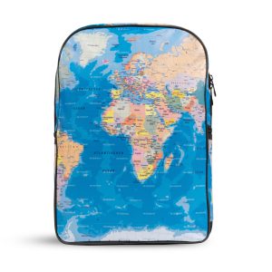 کوله پشتی چرم نقشه جهان-کوله نقشه جهان-World Map Back Pack